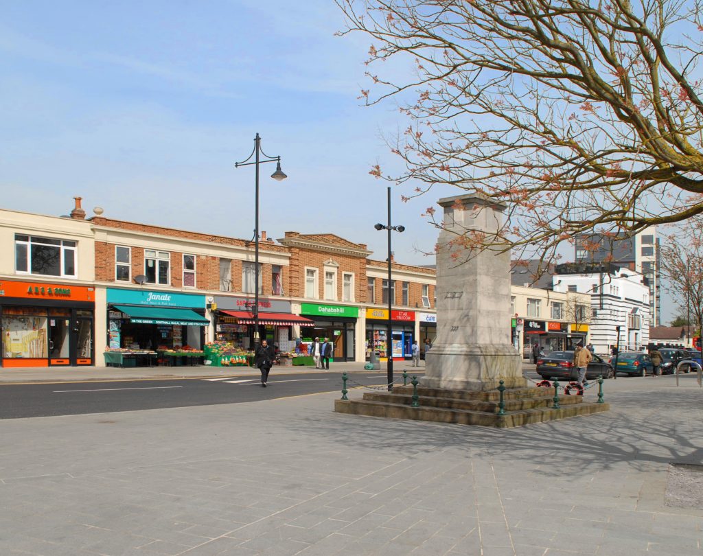 Manor House Square by DK-CM, part of Southall Great Streets scheme, 2014